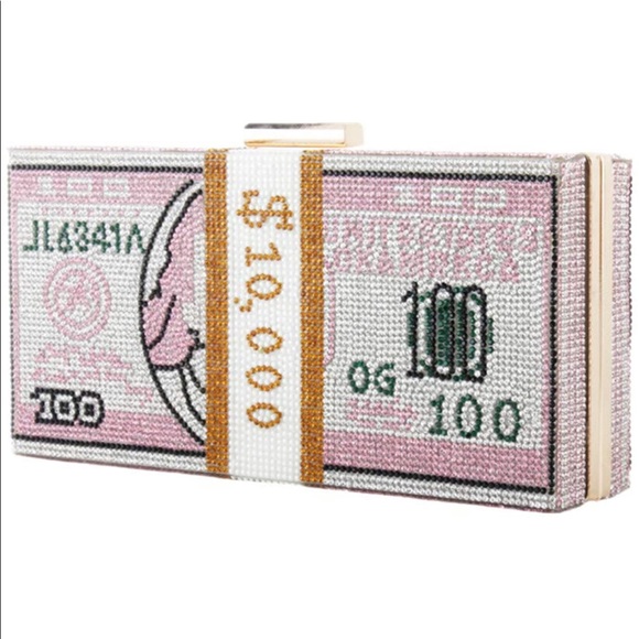 Dollar Diamond Bag Wallet Clutch - Picture 2 of 3